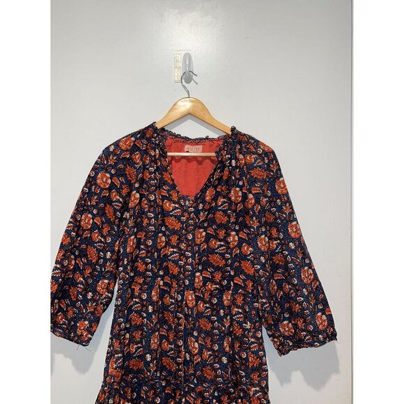 Velvet By Graham Shoshana Printed Floral Boho V-Neck Women's Dress Size Medium - Picture 3 of 9